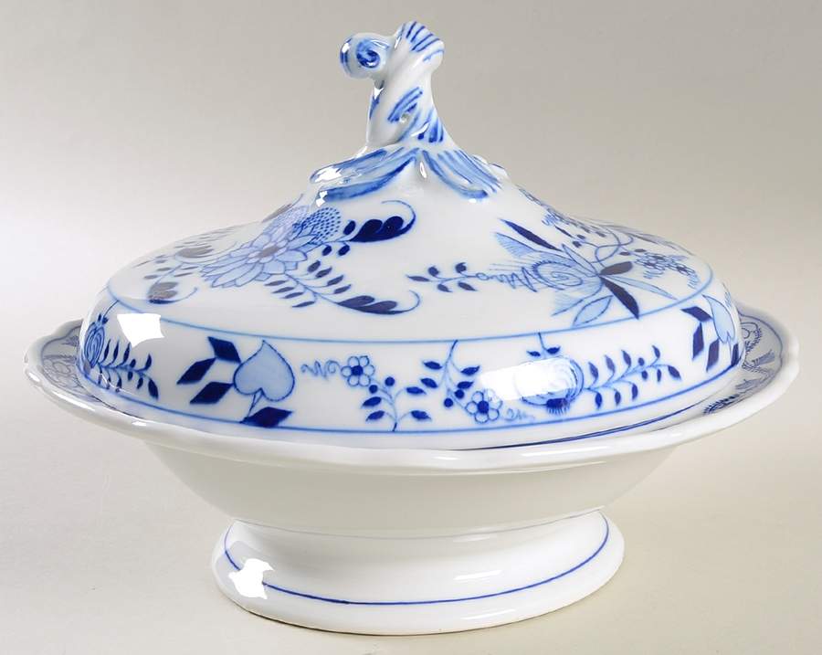 Blue Onion Round Covered Vegetable by Winterling - Bavaria-1