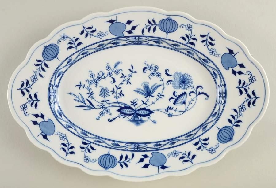 Blue Onion 14" Oval Serving Platter by Winterling - Bavaria-1