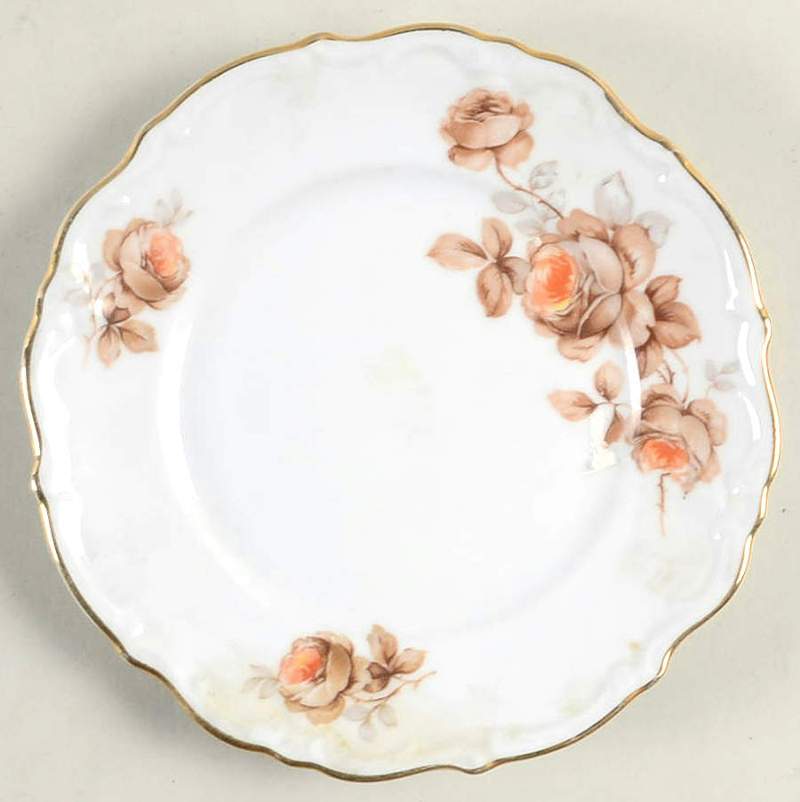 Brown Bouquet (Gold Trim) Bread & Butter Plate by Winterling - Bavaria-1