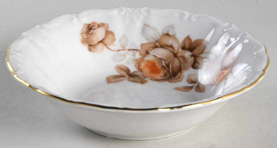 Brown Bouquet (Gold Trim) Fruit/Dessert (Sauce) Bowl by Winterling - Bavaria-1