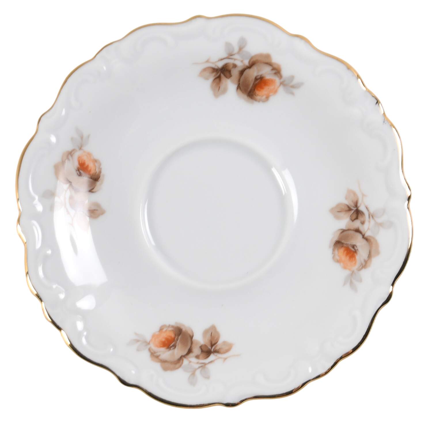 Brown Bouquet (Gold Trim) Saucer by Winterling - Bavaria-1