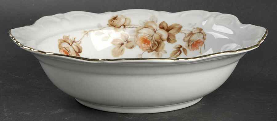 Brown Bouquet (Gold Trim) 9" Round Vegetable Bowl by Winterling - Bavaria-1