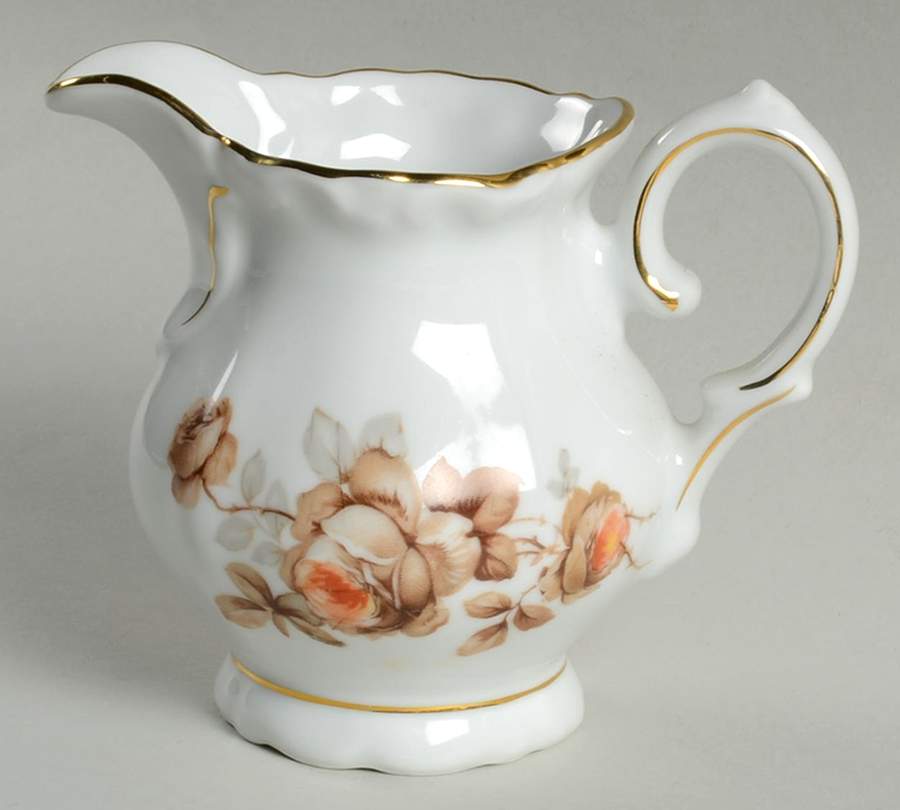 Brown Bouquet (Gold Trim) Creamer by Winterling - Bavaria-1
