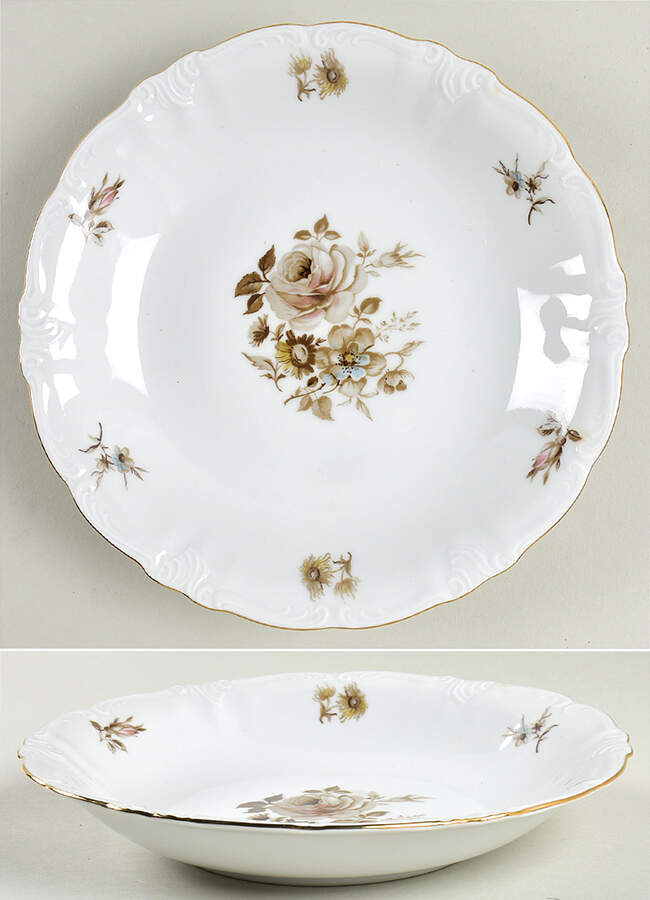 Dawn Rose (Gold Trim) Coupe Soup Bowl by Winterling - Bavaria-1