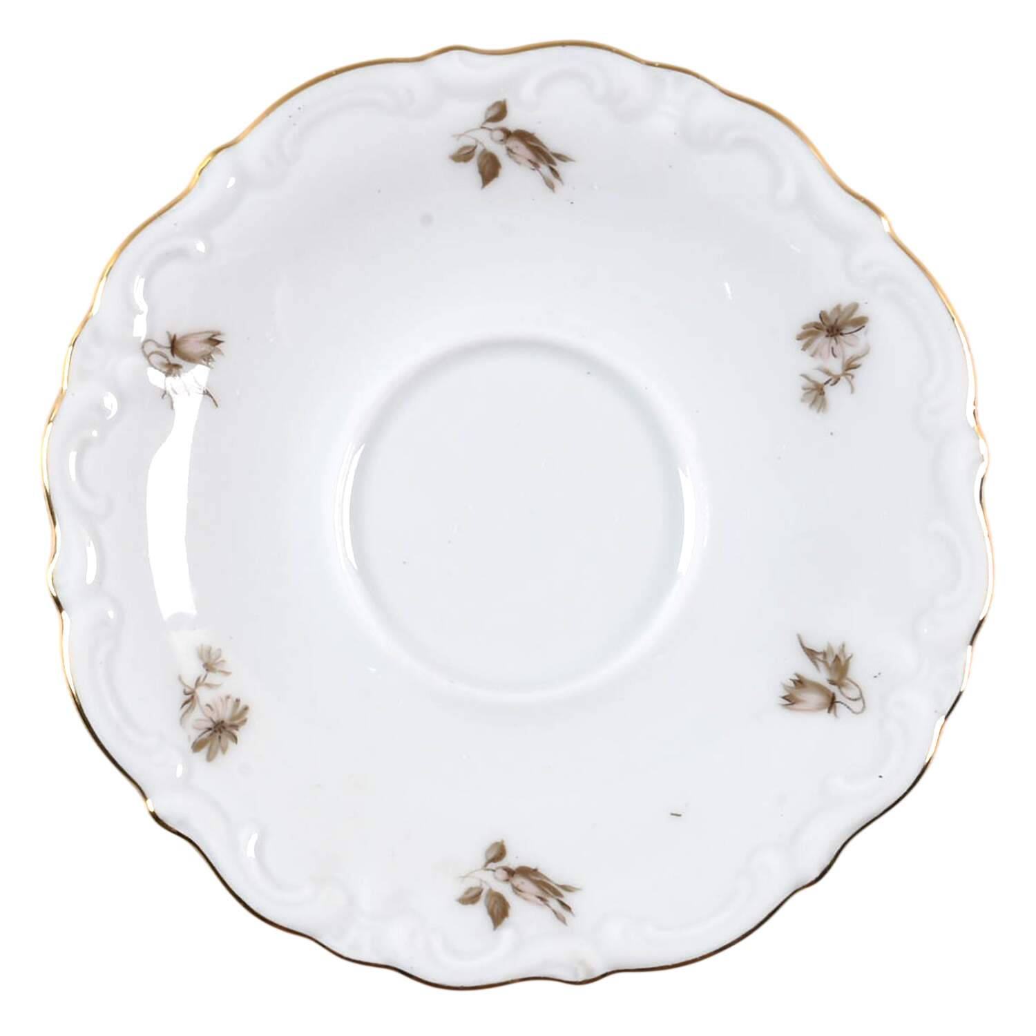 Dawn Rose (Gold Trim) Saucer by Winterling - Bavaria-1