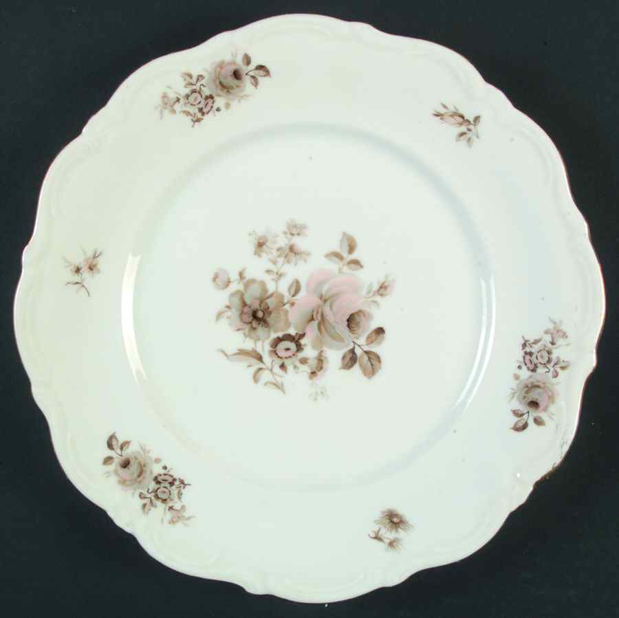Dawn Rose (Gold Trim) Dinner Plate by Winterling - Bavaria-1
