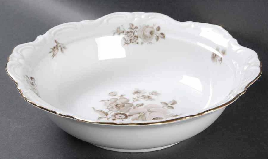 Dawn Rose (Gold Trim) 9" Round Vegetable Bowl by Winterling - Bavaria-1
