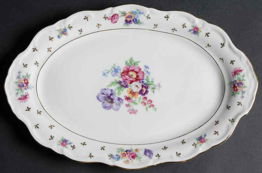 Dresden Rose 12" Oval Serving Platter by Winterling - Bavaria-1