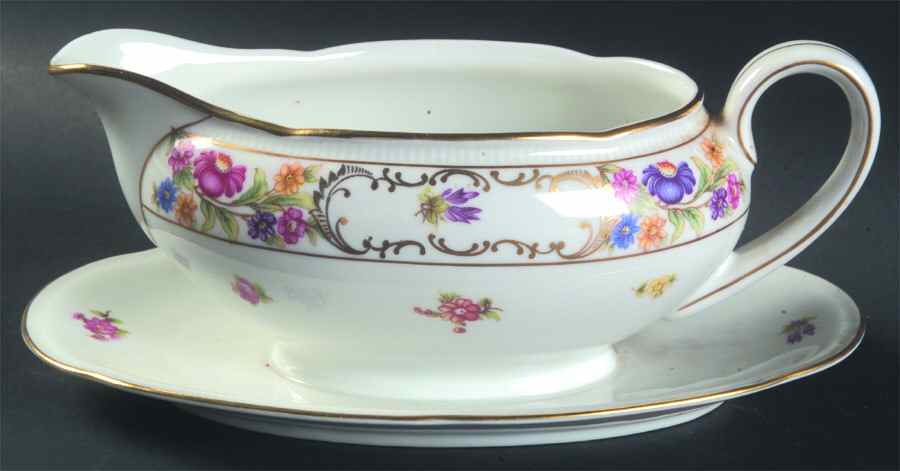 Dresden Rich Gravy Boat with Attached Underplate by Winterling - Bavaria-1