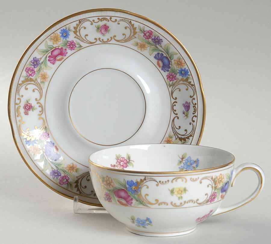 Dresden Rich Flat Cup & Saucer Set by Winterling - Bavaria-1