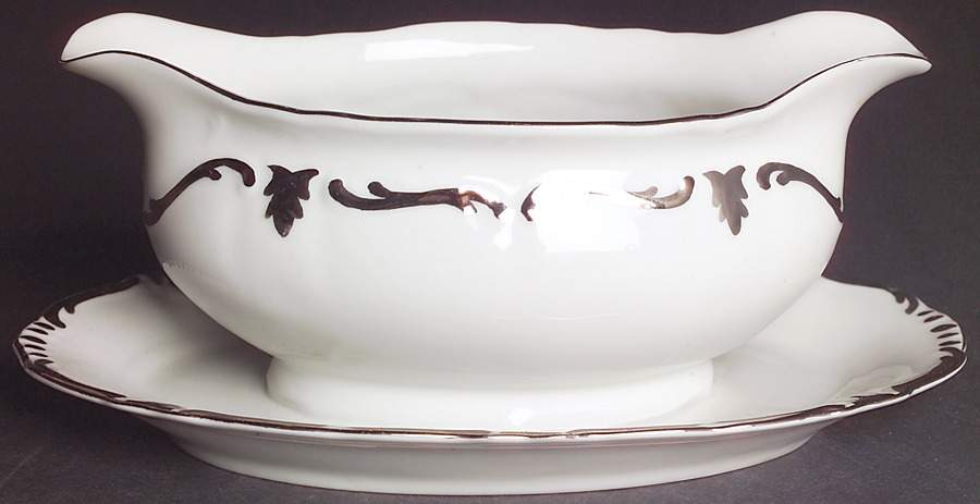 Empire Gravy Boat with Attached Underplate by Winterling - Bavaria-1