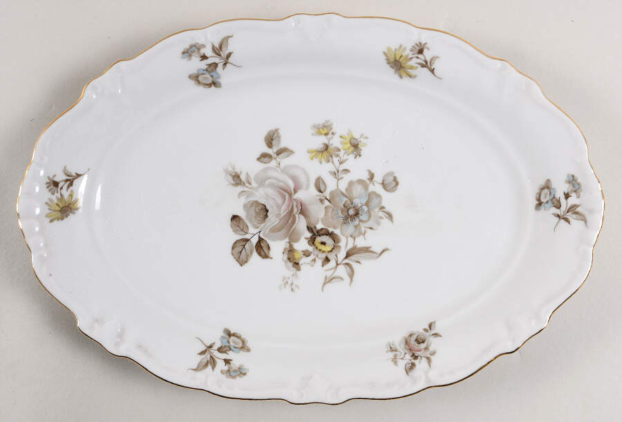 Empress (Gold Trim) 12" Oval Serving Platter by Winterling - Bavaria-1