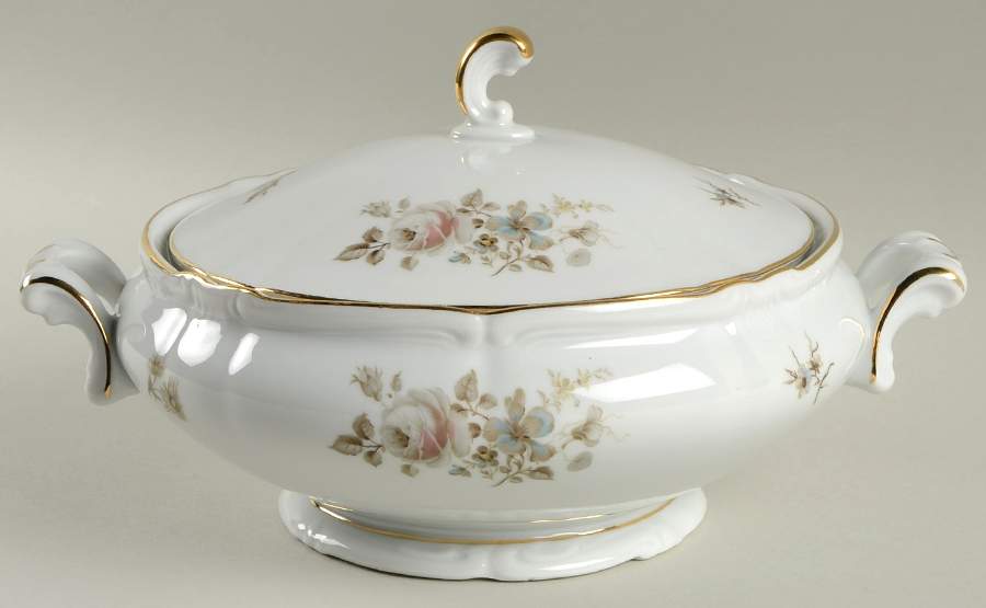 Empress (Gold Trim) Round Covered Vegetable by Winterling - Bavaria-1
