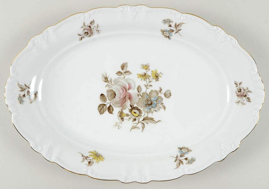 Empress (Gold Trim) 13" Oval Serving Platter by Winterling - Bavaria-1