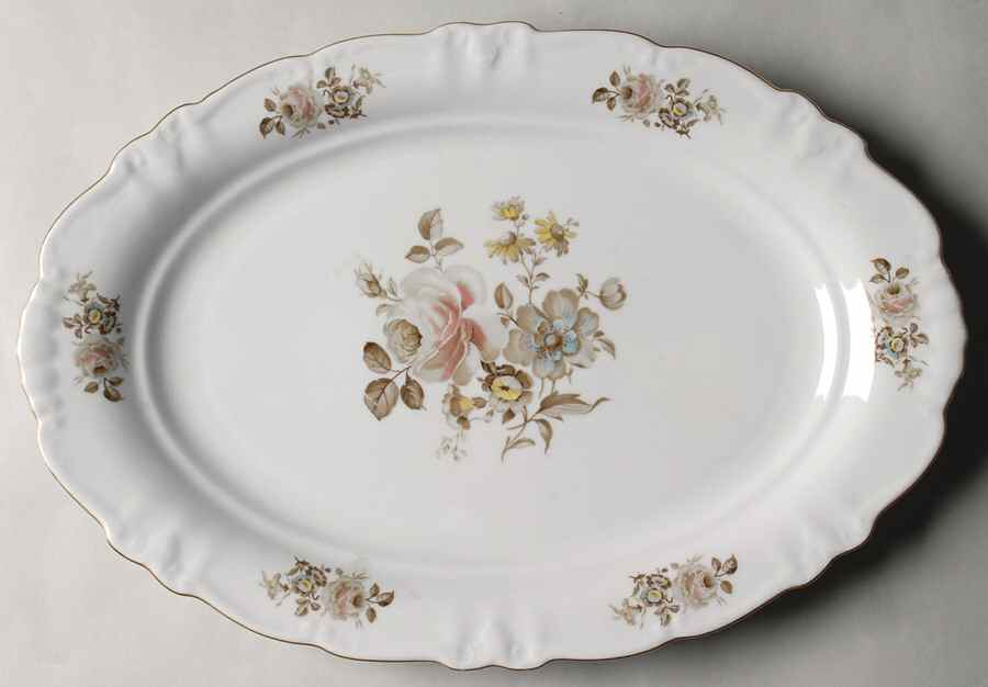 Empress (Gold Trim) 15" Oval Serving Platter by Winterling - Bavaria-1