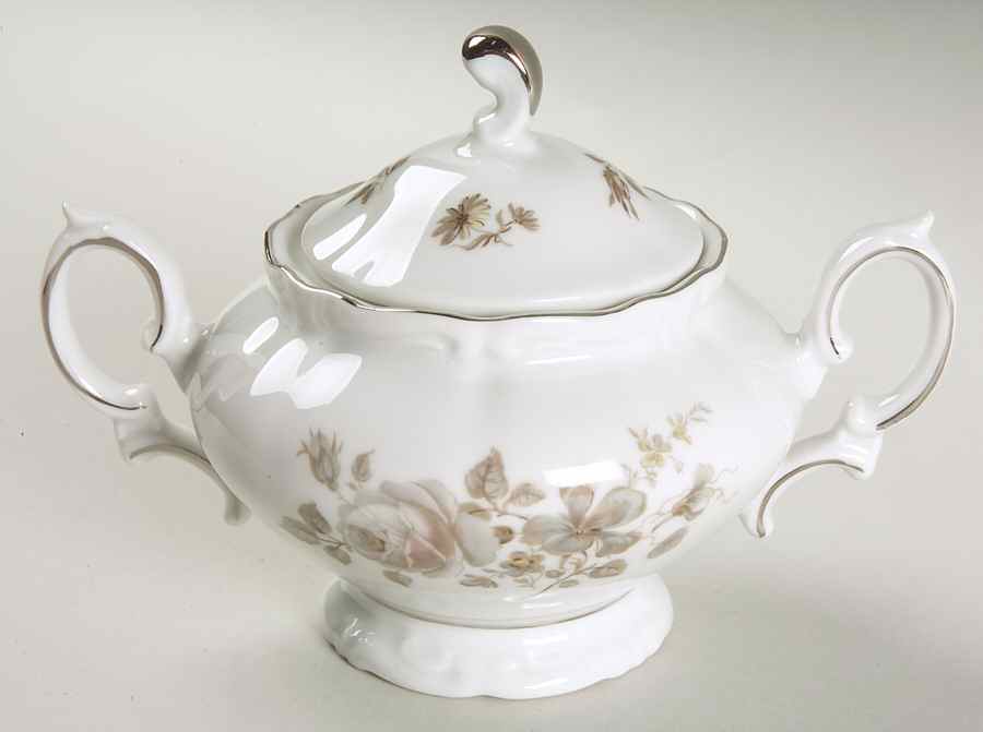 Empress (Platinum Trim) Sugar Bowl & Lid by Winterling - Bavaria-1