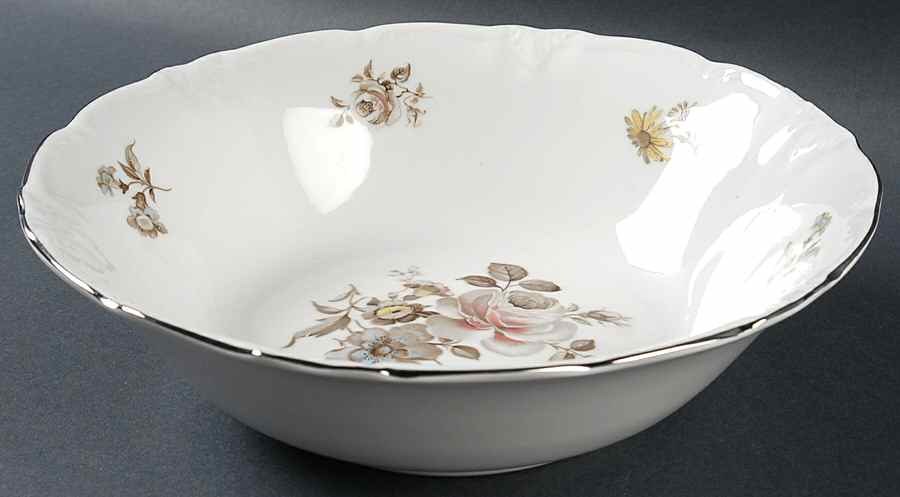 Empress (Platinum Trim) 9" Round Vegetable Bowl by Winterling - Bavaria-1