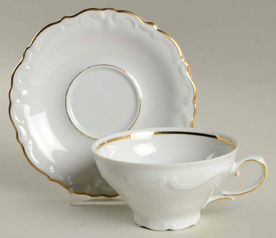Golden Grail Footed Cup & Saucer Set by Winterling - Bavaria-1
