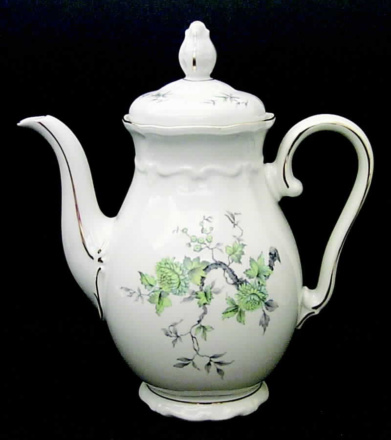 Green Ming (Gold) Coffee Pot & Lid by Winterling - Bavaria-1