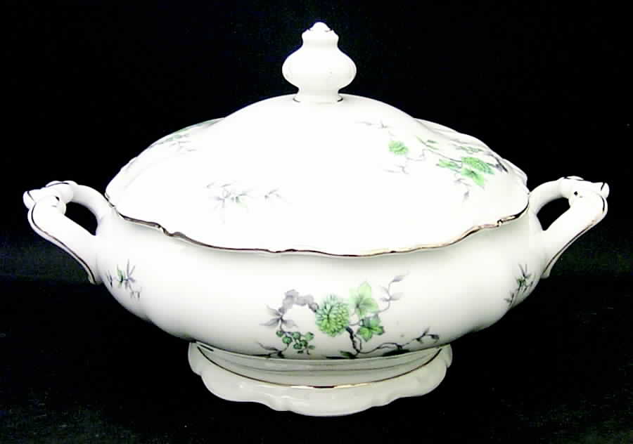 Green Ming (Gold) Round Covered Vegetable by Winterling - Bavaria-1