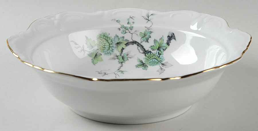 Green Ming (Gold) 9" Round Vegetable Bowl by Winterling - Bavaria-1