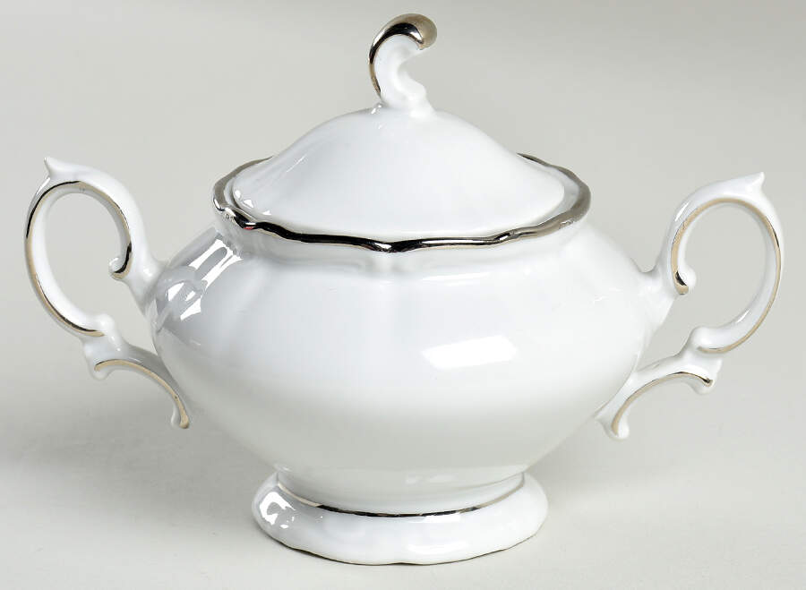 Heirloom Platinum Sugar Bowl & Lid by Winterling - Bavaria-1