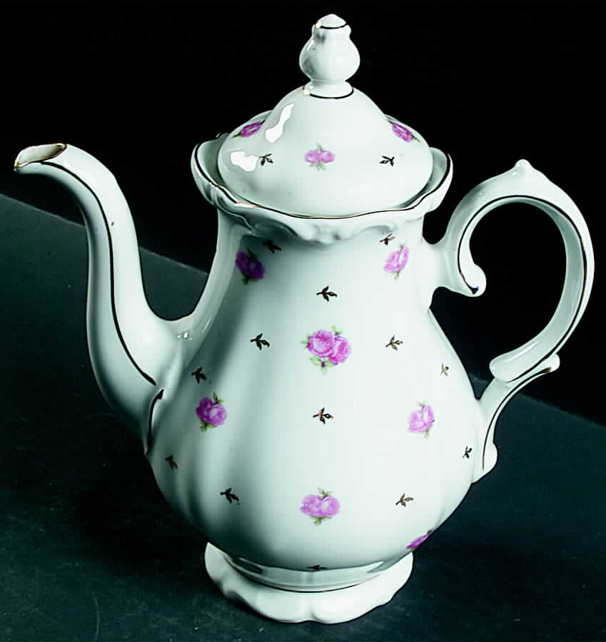 Heritage (Rosebuds) Coffee Pot & Lid by Winterling - Bavaria-1