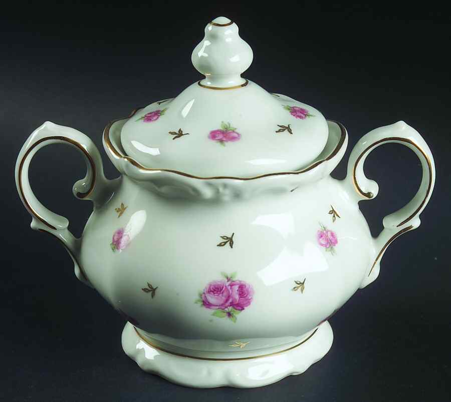 Heritage (Rosebuds) Sugar Bowl & Lid by Winterling - Bavaria-1