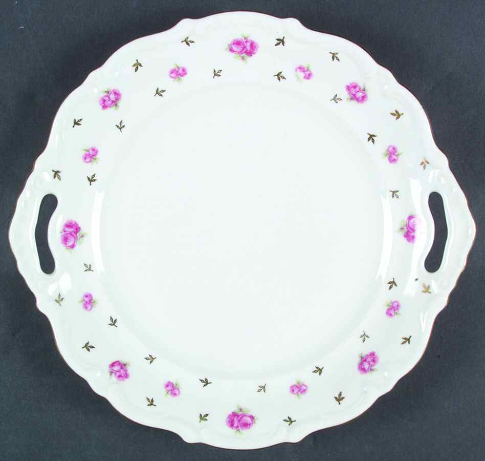 Heritage (Rosebuds) Handled Cake Plate by Winterling - Bavaria-1
