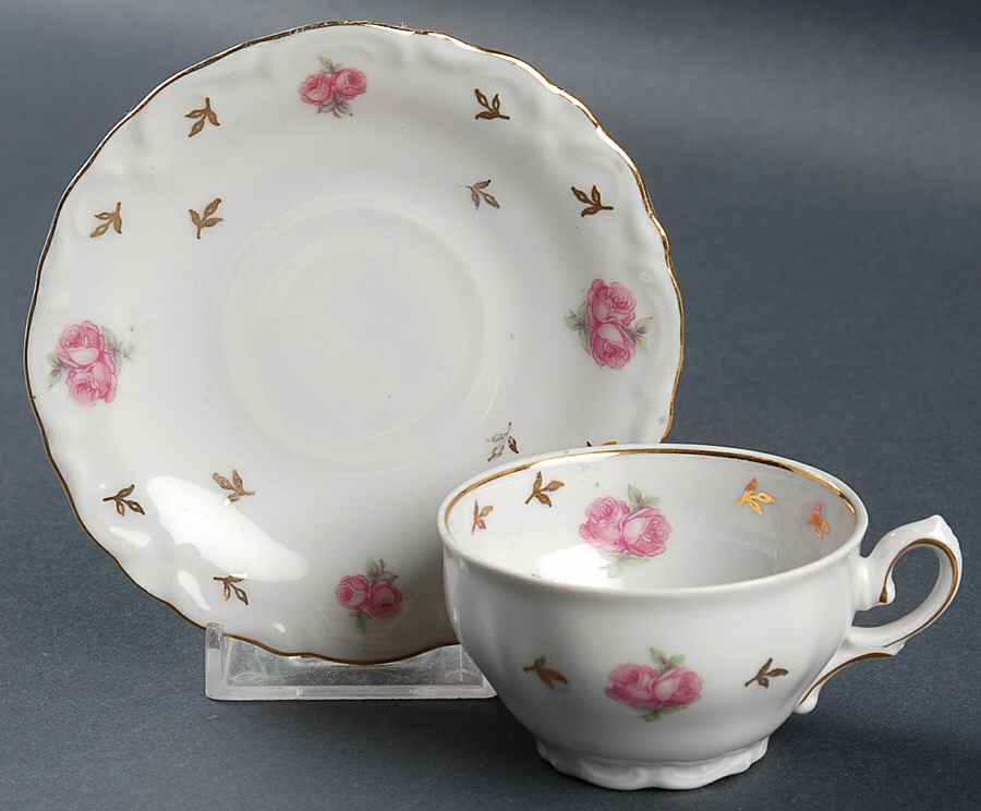 Heritage (Rosebuds) Flat Demitasse Cup & Saucer Set by Winterling - Bavaria-1