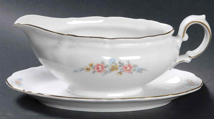 Mayerling (Scalloped) Gravy Boat with Attached Underplate by Winterling - Bavaria-1