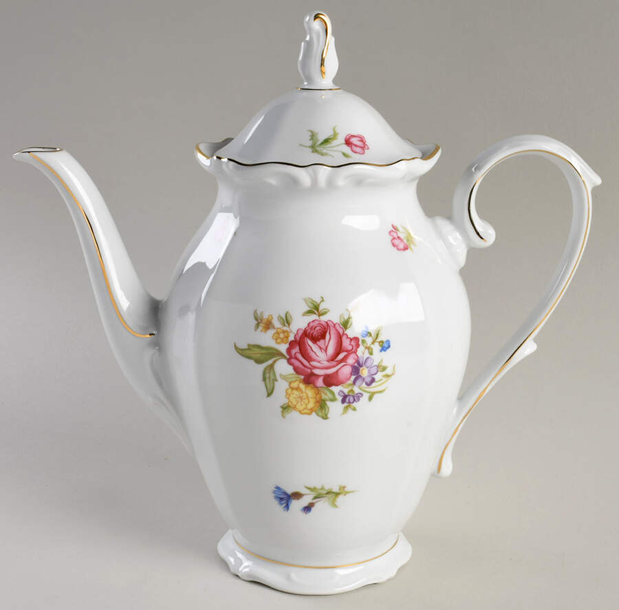 Mignon (Gold Backstamp, Scalloped) Coffee Pot & Lid by Winterling - Bavaria-1
