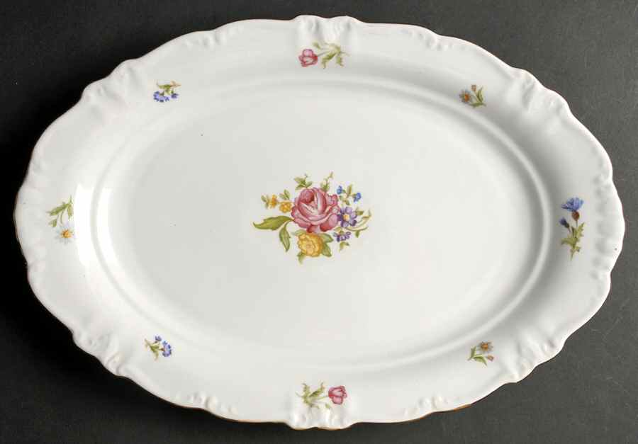 Mignon (Gold Backstamp, Scalloped) 14" Oval Serving Platter by Winterling - Bavaria-1