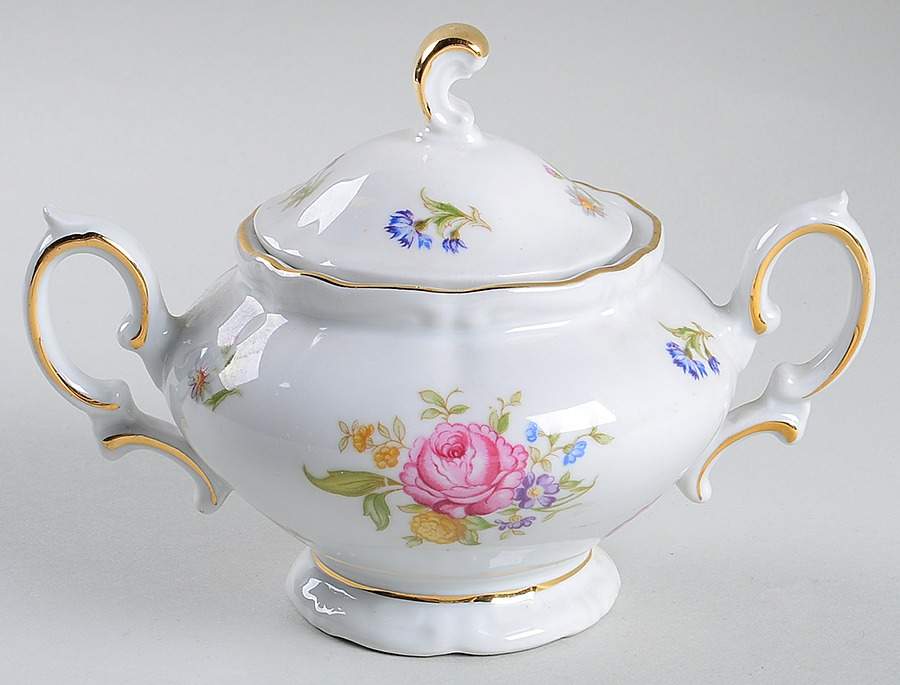Mignon (Gold Backstamp, Scalloped) Sugar Bowl & Lid by Winterling - Bavaria-1