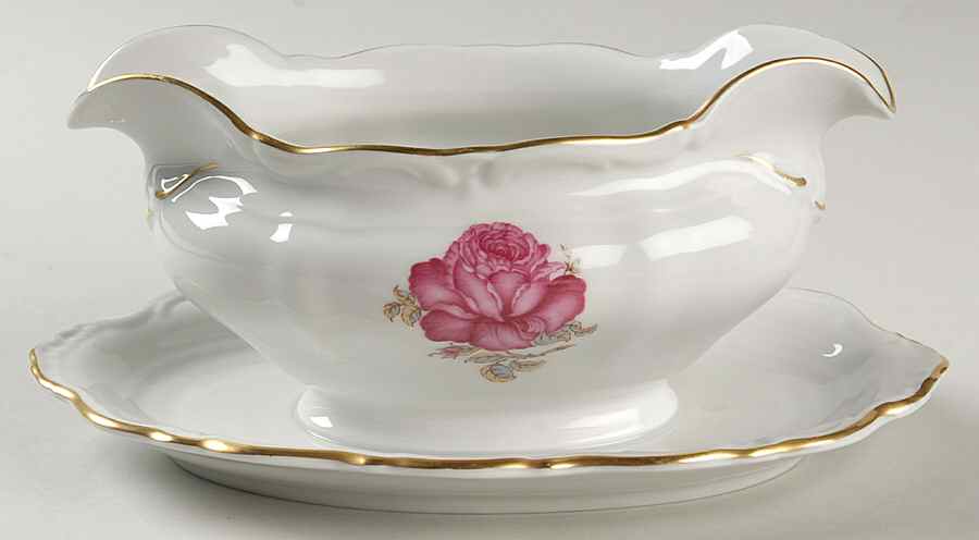 Minuet Gravy Boat with Attached Underplate by Winterling - Bavaria-1