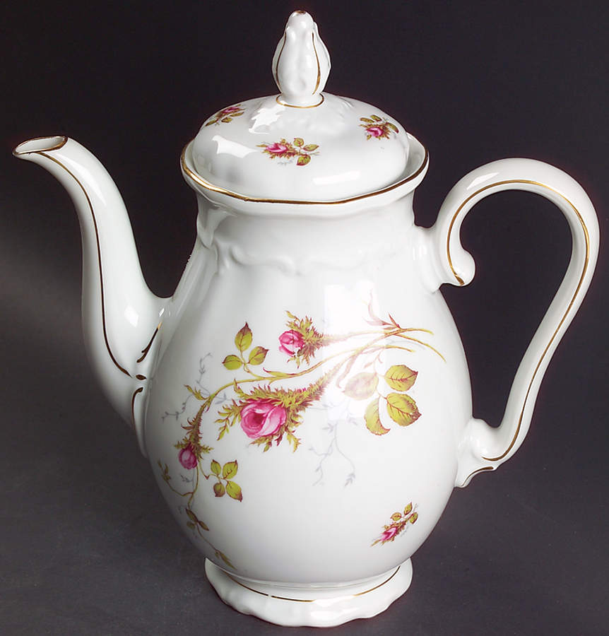 Moss Rose Coffee Pot & Lid by Winterling - Bavaria-1