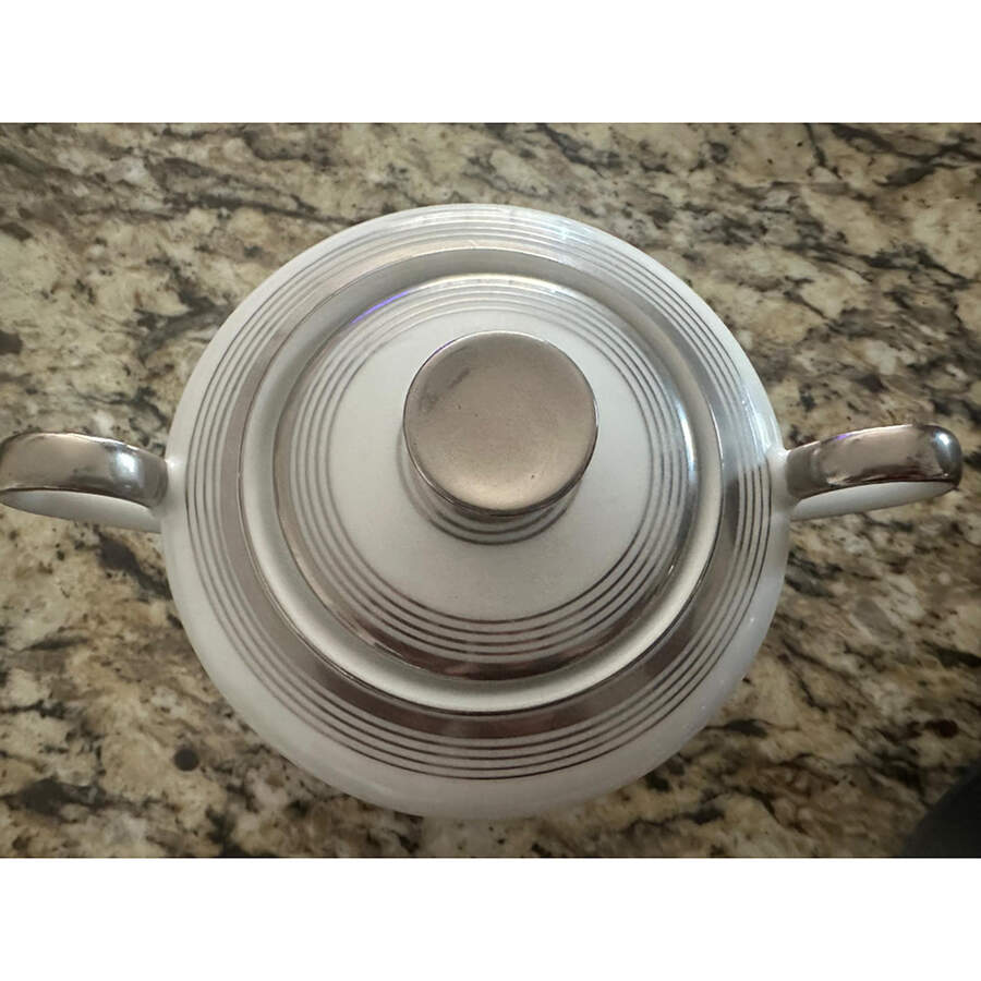 Platinite Sugar Bowl & Lid by Winterling - Bavaria-1