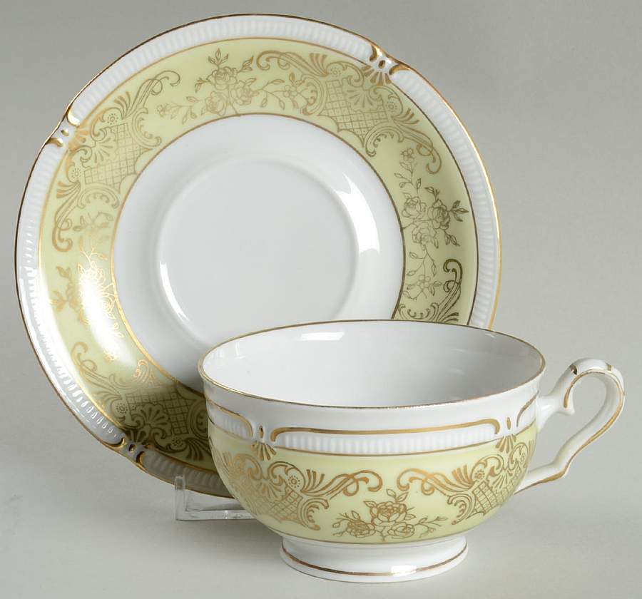 Royal Chartreuse Footed Cup & Saucer Set by Winterling - Bavaria-1
