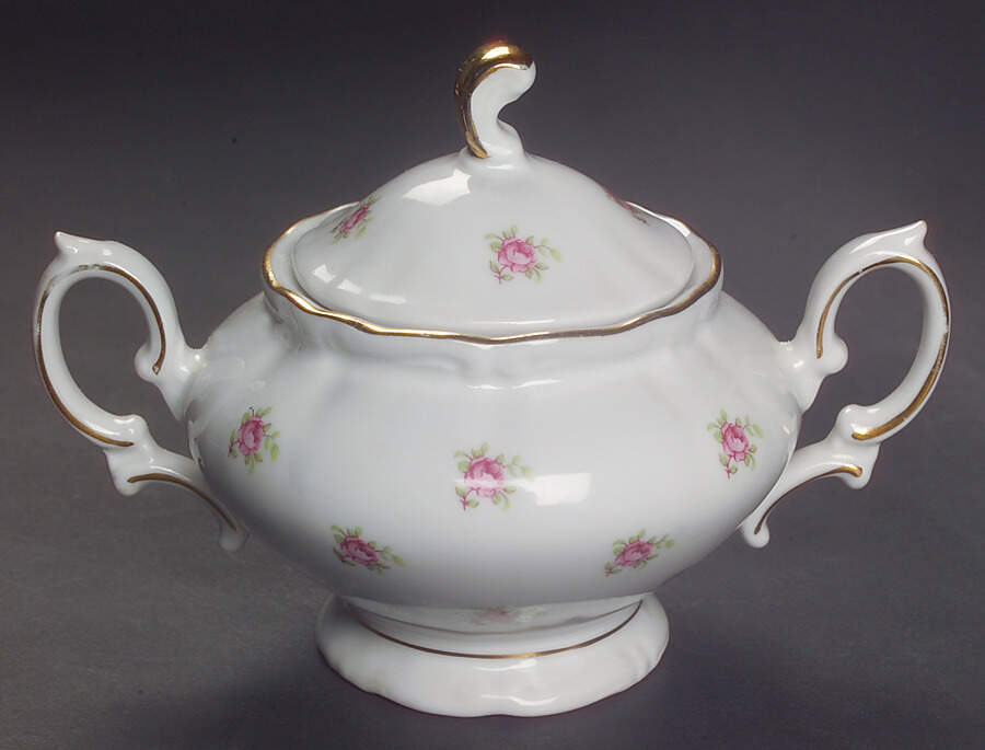 Rosebud (Rim Shape) Sugar Bowl & Lid by Winterling - Bavaria-1