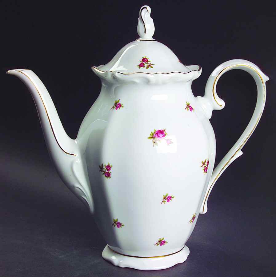 Rosebud (Rim Shape) Coffee Pot & Lid by Winterling - Bavaria-1