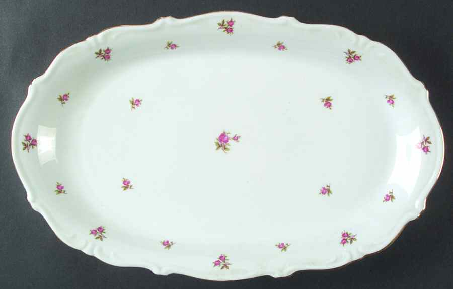 Rosebud (Rim Shape) 15" Oval Serving Platter by Winterling - Bavaria-1