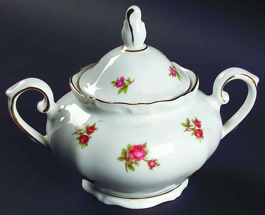 Rosebud (Rim Shape) Sugar Bowl & Lid by Winterling - Bavaria-1