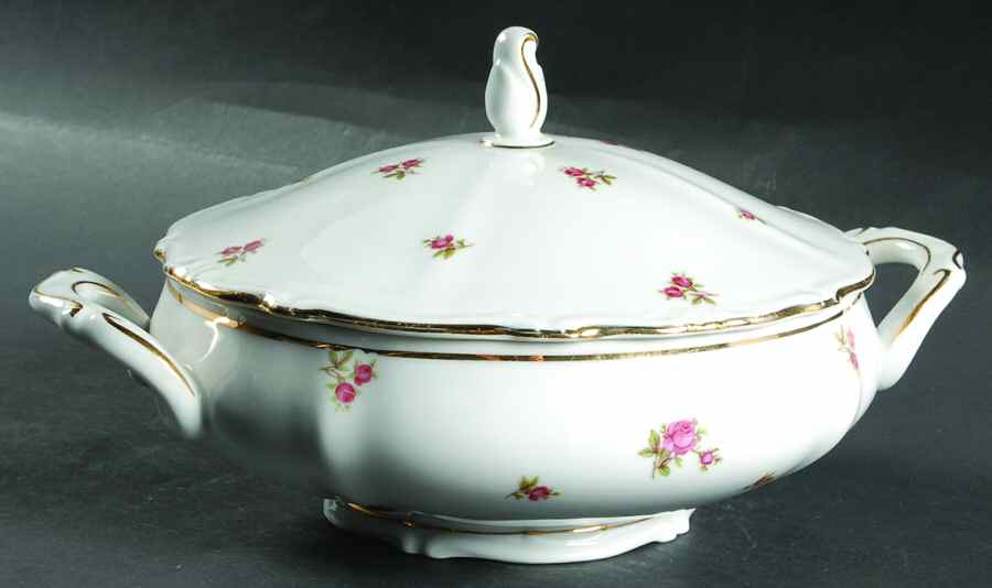 Rosebud (Rim Shape) Round Covered Vegetable by Winterling - Bavaria-1