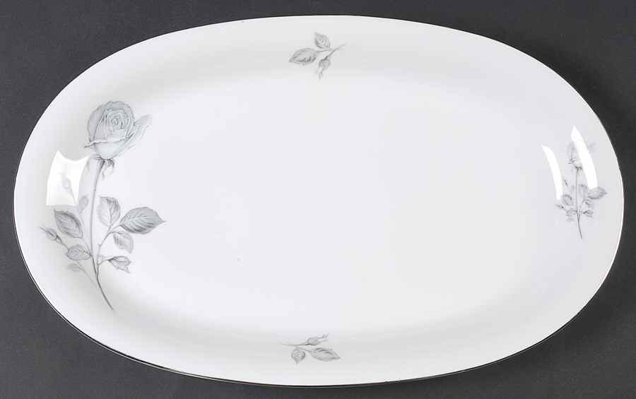 Snow Rose 15" Oval Serving Platter by Winterling - Bavaria-1