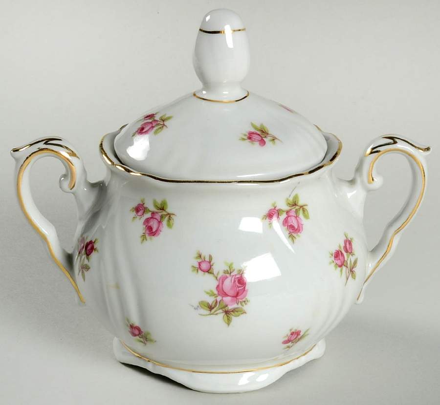 Spring Roses (Swirl) Sugar Bowl & Lid by Winterling - Bavaria-1