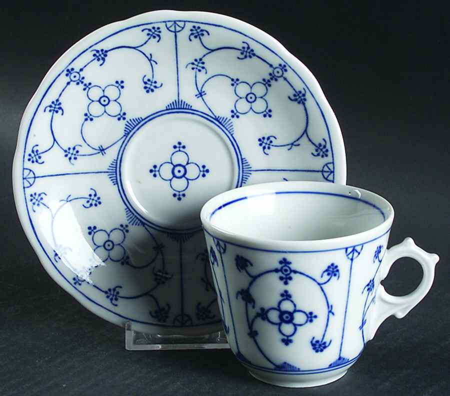 Strawflower (Scalloped) Flat Cup & Saucer Set by Winterling - Bavaria-1