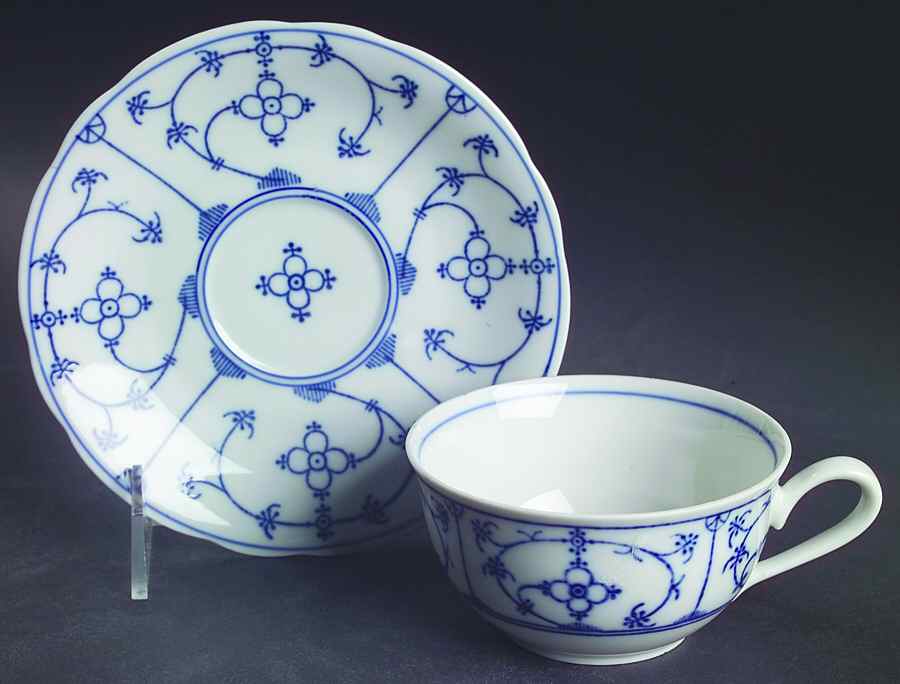 Strawflower (Scalloped) Flat Cup & Saucer Set by Winterling - Bavaria-1