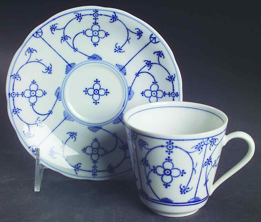 Strawflower (Scalloped) Flat Cup & Saucer Set by Winterling - Bavaria-1