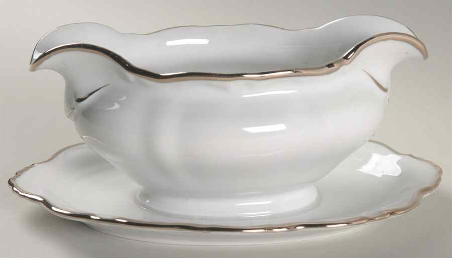 Sylvia Gravy Boat with Attached Underplate by Winterling - Bavaria-1