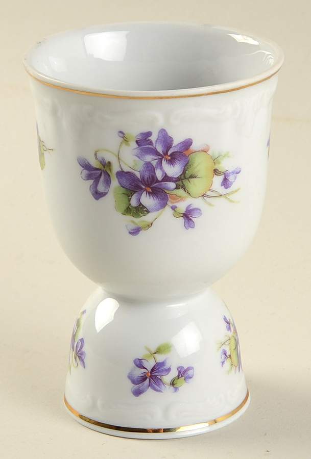 Violets Double Egg Cup by Winterling - Bavaria-1